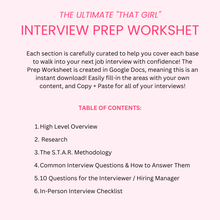 The Ultimate "That Girl" Interview Prep Worksheet