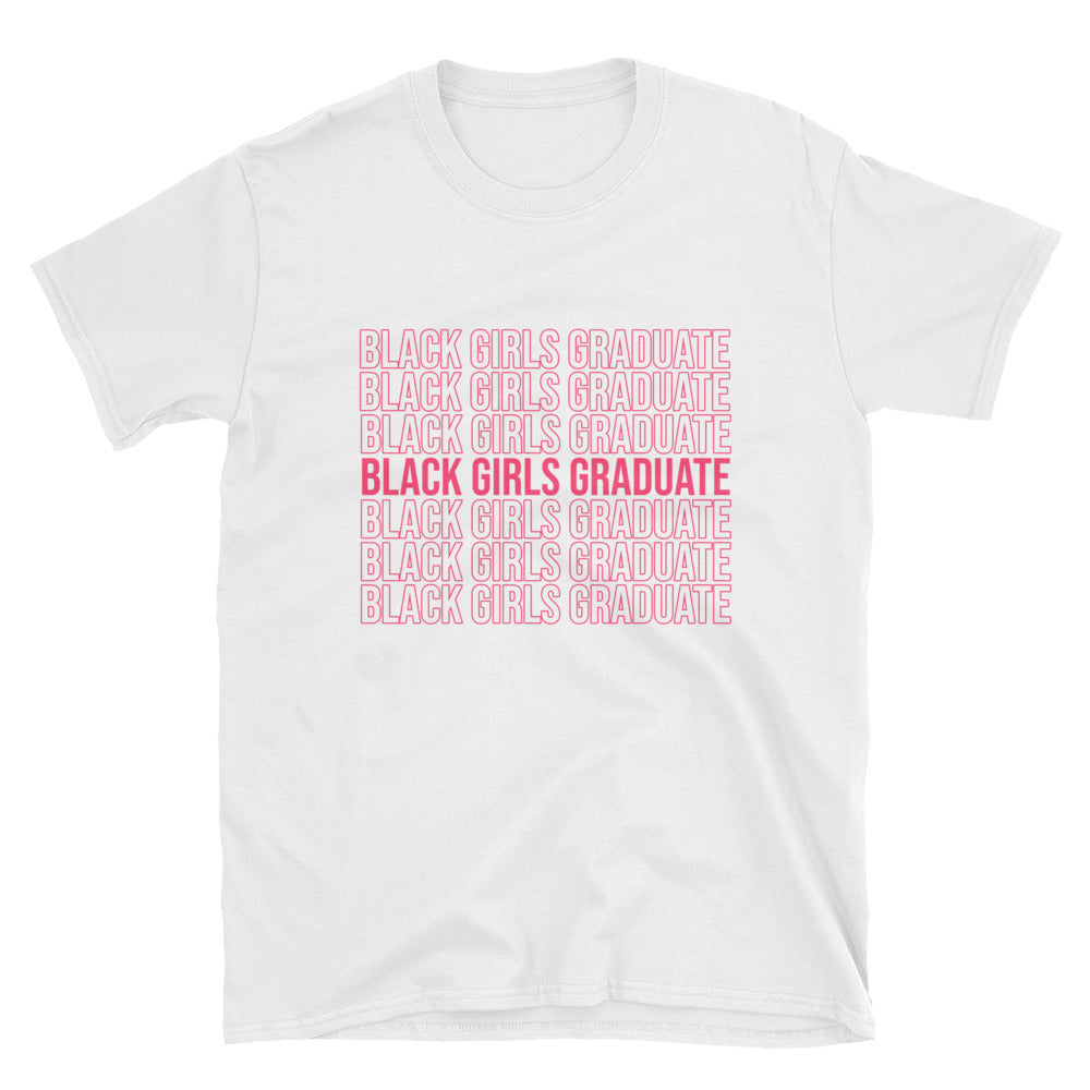 Black Girls Graduate (White/Pink)